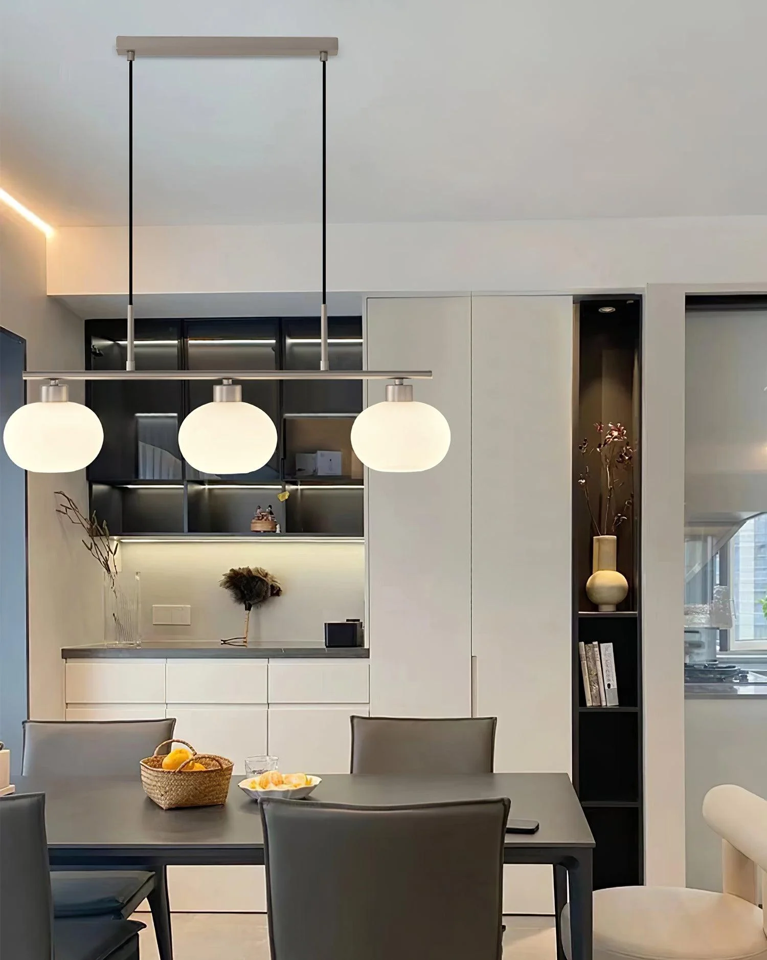 Lustra Pendant Lamp 3-Light Globe Shaped Linear - Image 25