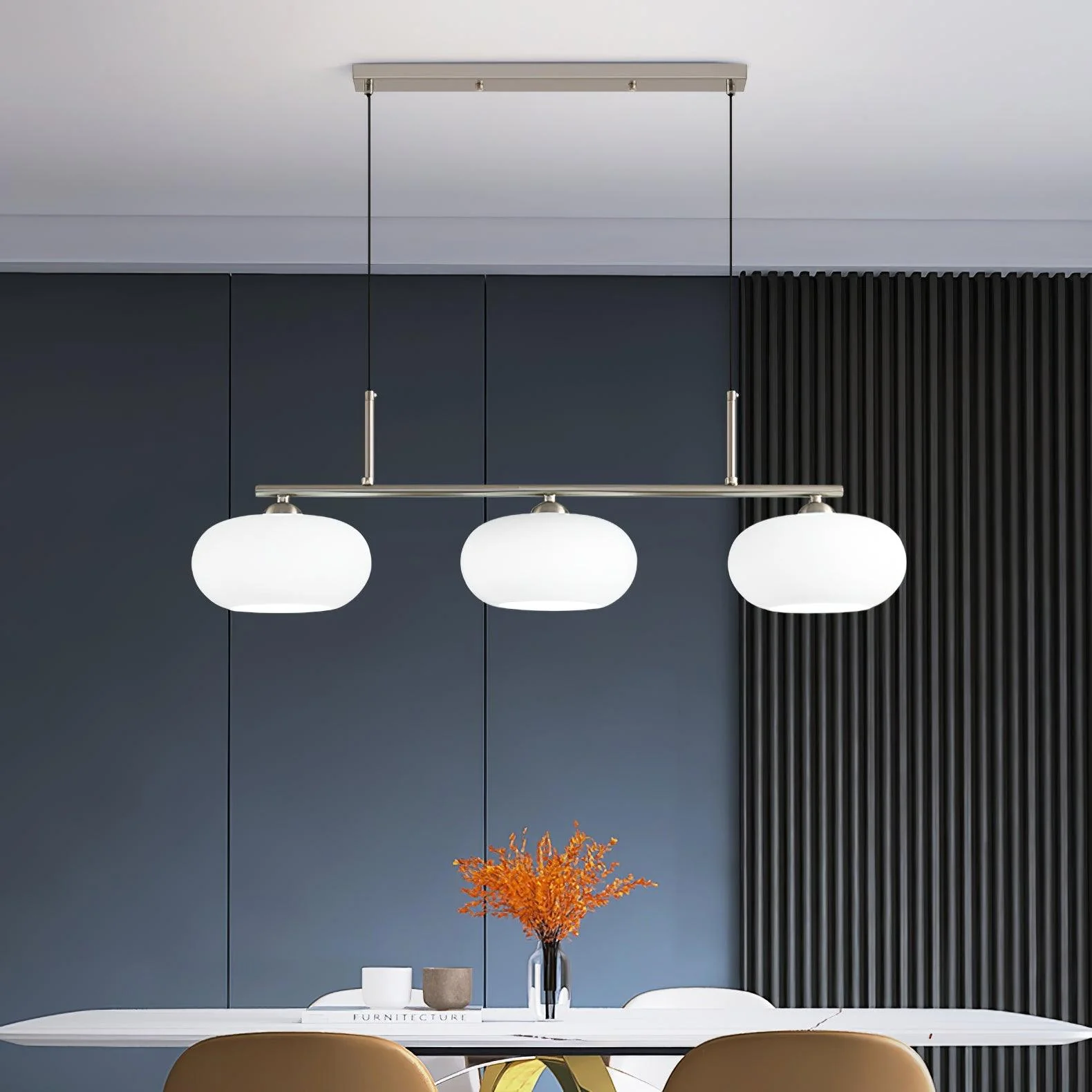 Lustra Pendant Lamp 3-Light Globe Shaped Linear - Image 27