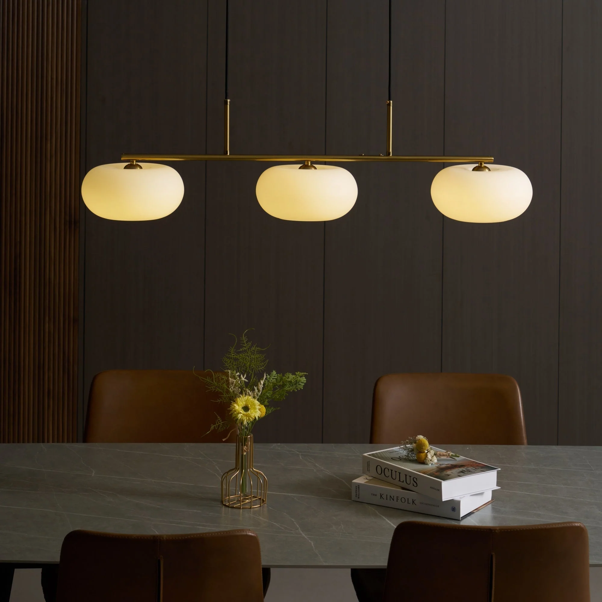 Lustra Pendant Lamp 3-Light Globe Shaped Linear - Image 28