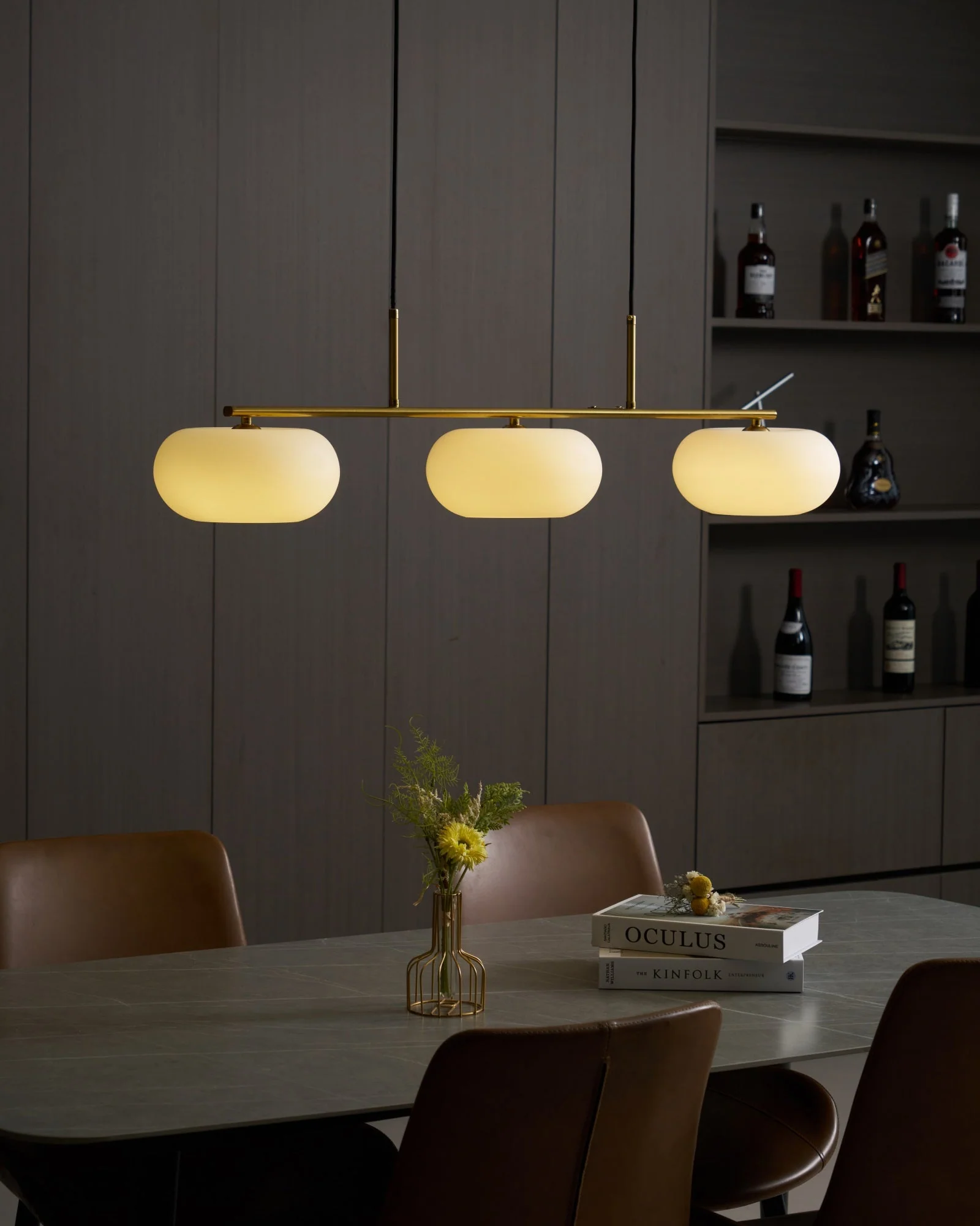Lustra Pendant Lamp 3-Light Globe Shaped Linear - Image 36