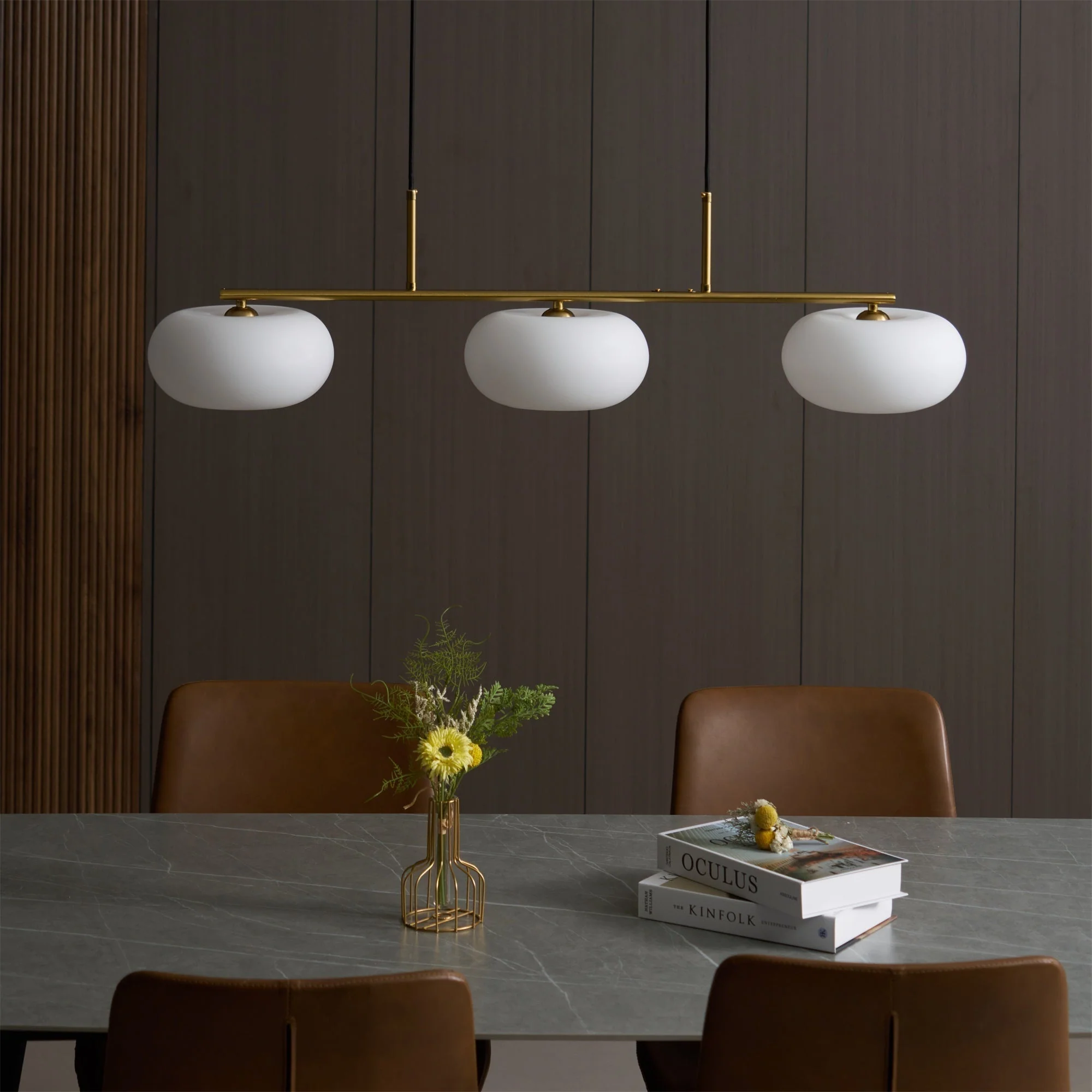 Lustra Pendant Lamp 3-Light Globe Shaped Linear - Image 40
