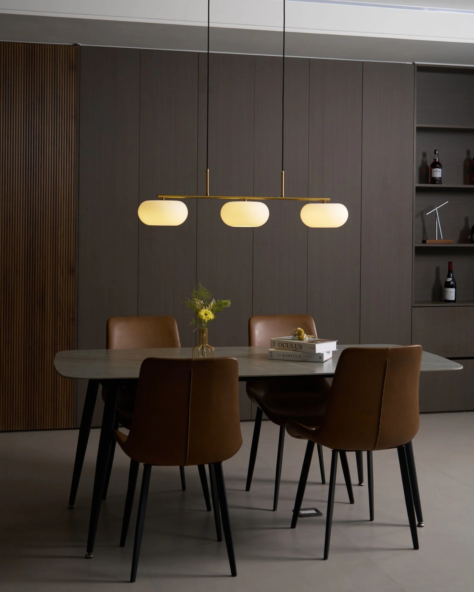 Lustra Pendant Lamp 3-Light Globe Shaped Linear - Image 45