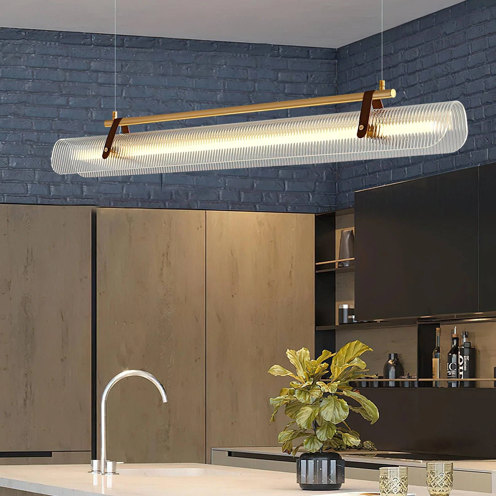 Lustra Pendant Lamp Linear Modern for Dining Room - Image 44