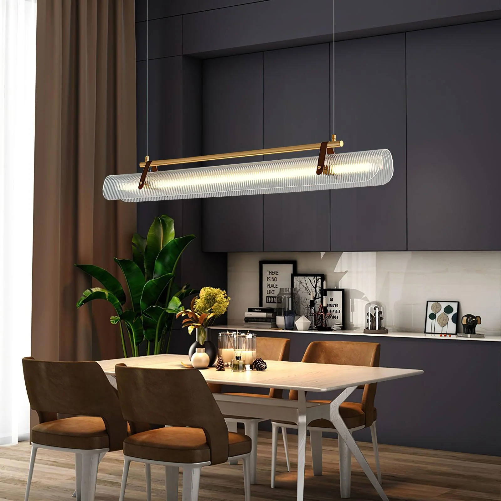 Lustra Pendant Lamp Linear Modern for Dining Room - Image 47