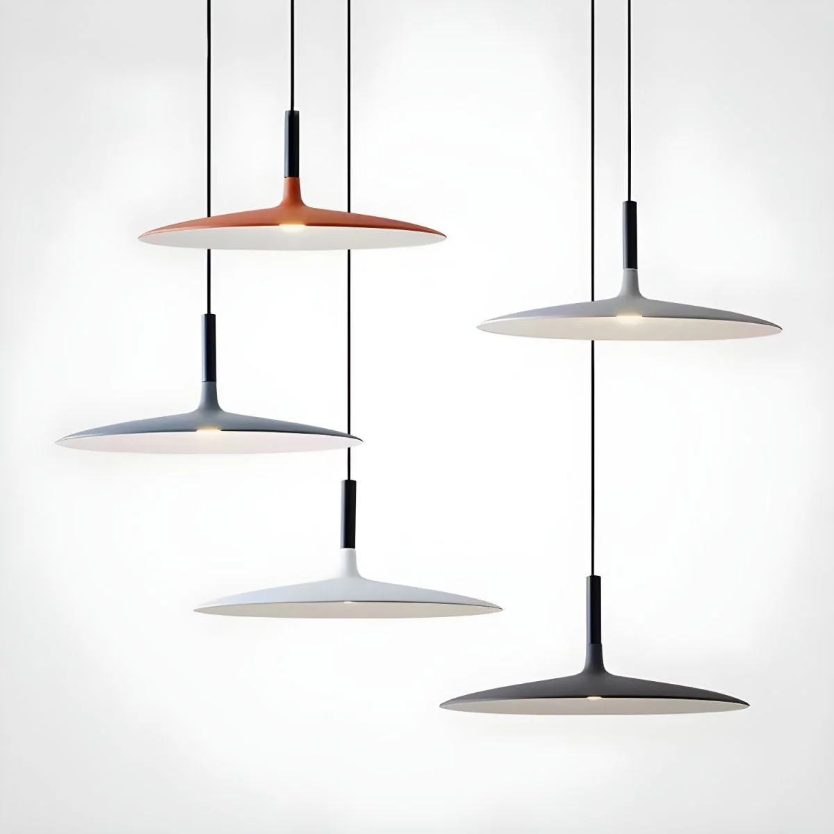 Lustra Pendant Lamp Aluminum Flat Disc - Image 28