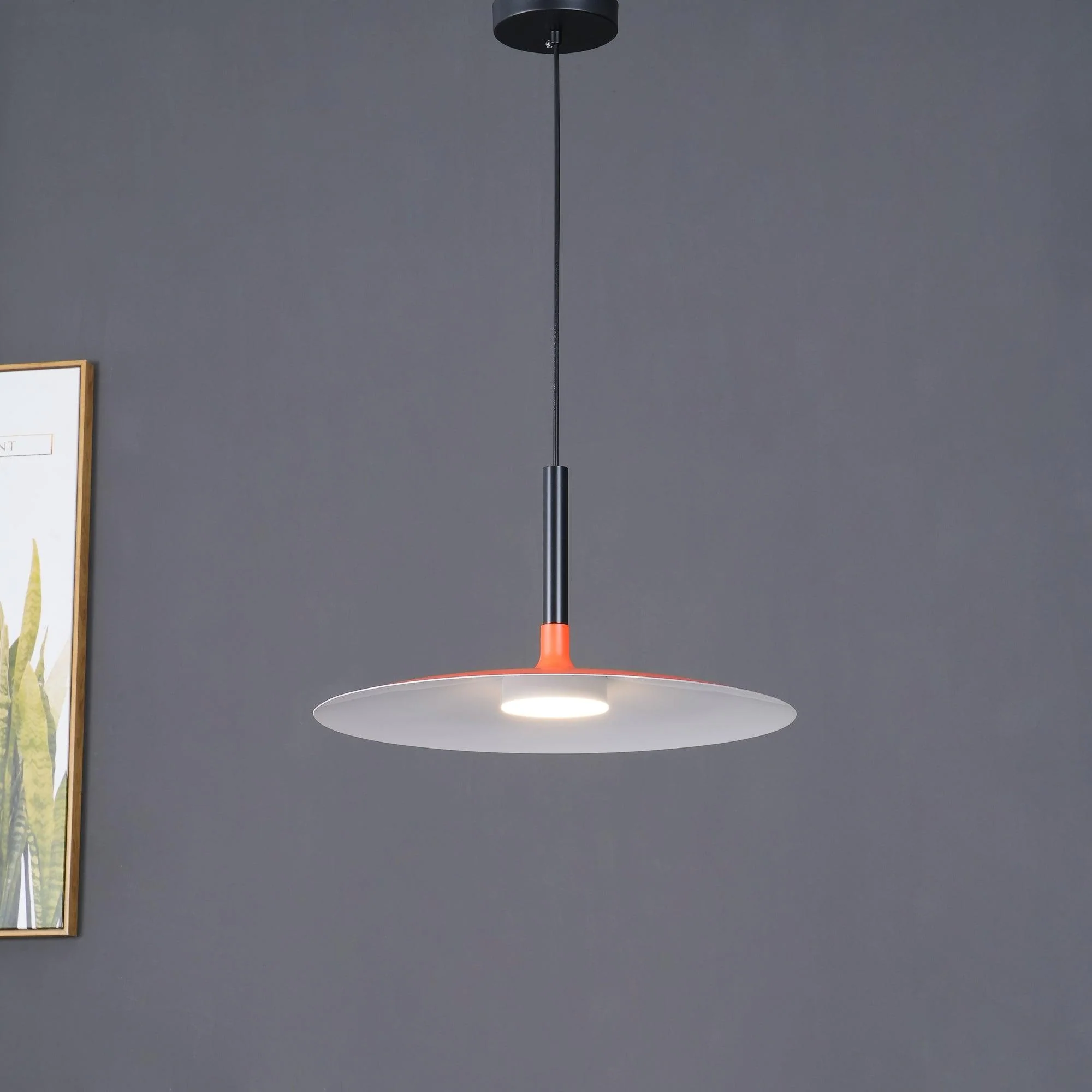 Lustra Pendant Lamp Aluminum Flat Disc - Image 3