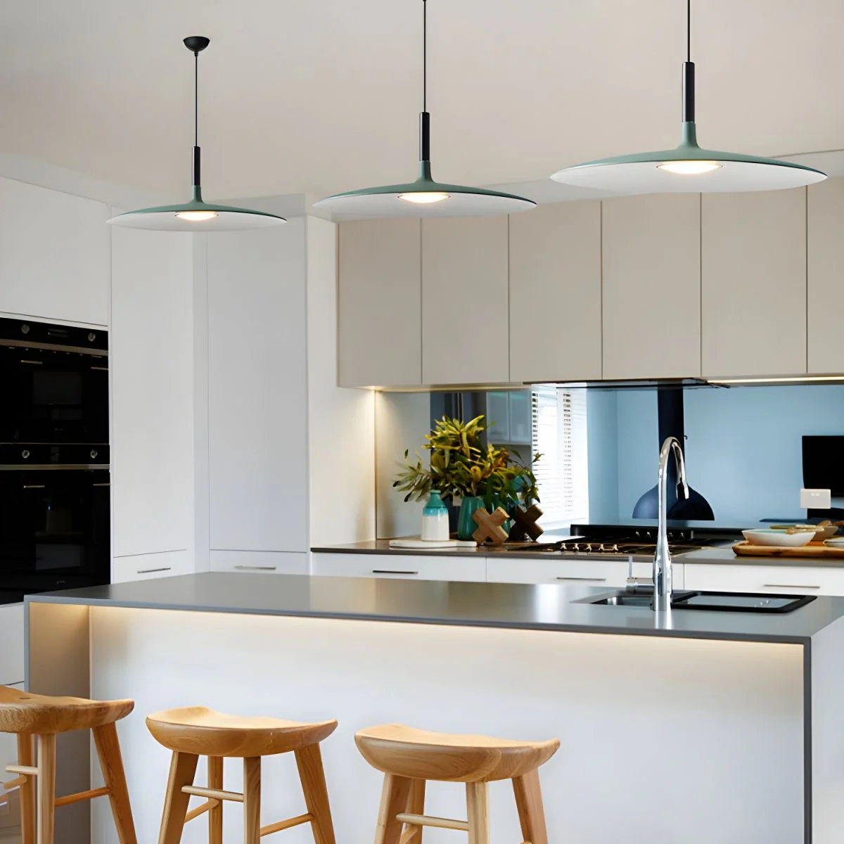 Lustra Pendant Lamp Aluminum Flat Disc - Image 36