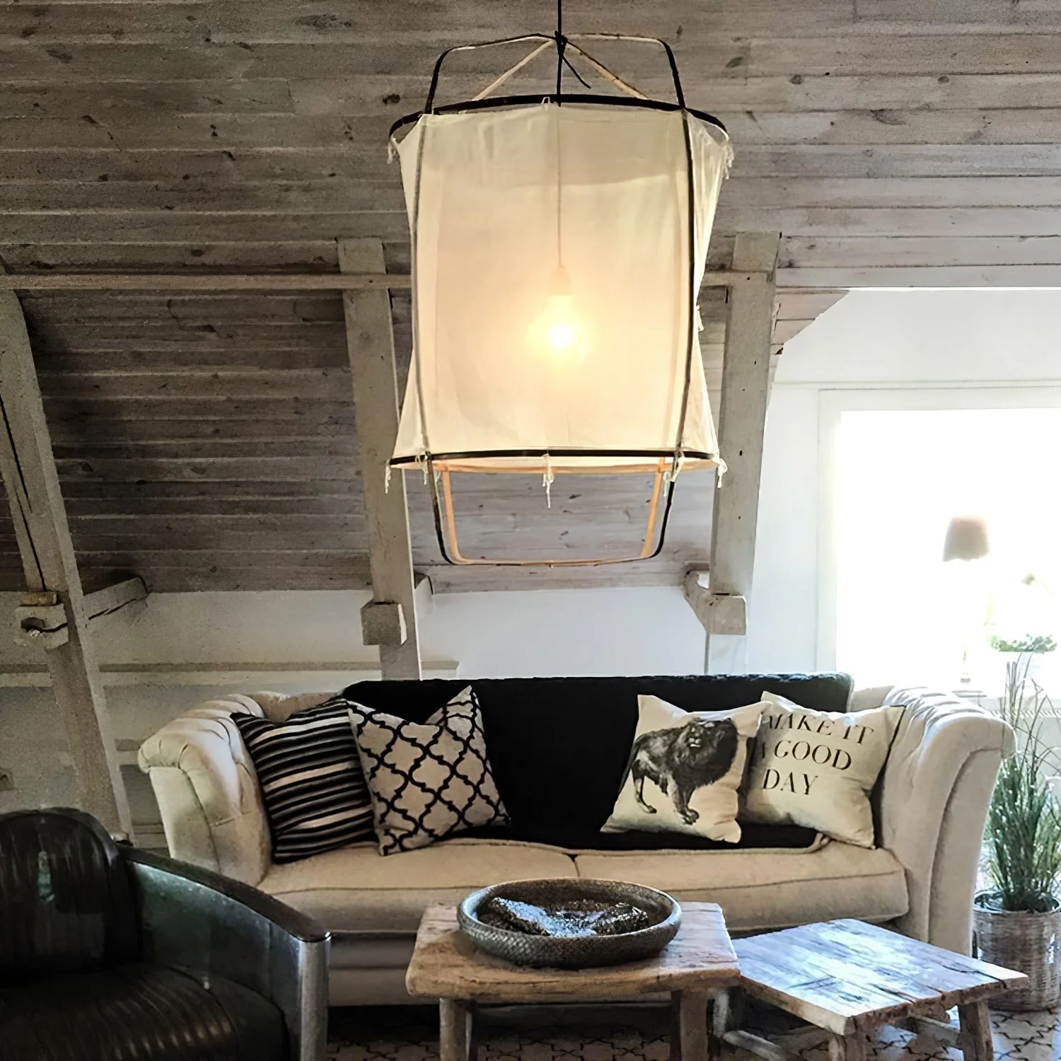 Lustra Pendant Lamp Bamboo Shade for Living Room - Image 36