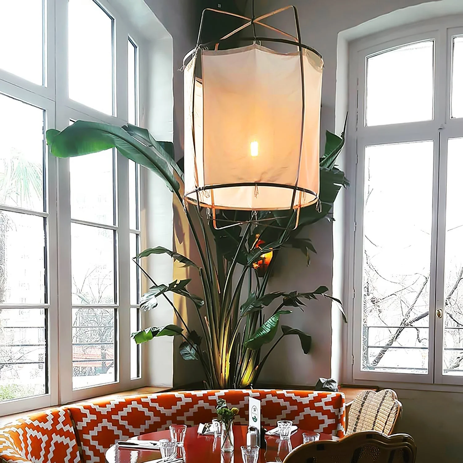 Lustra Pendant Lamp Bamboo Shade for Living Room - Image 71