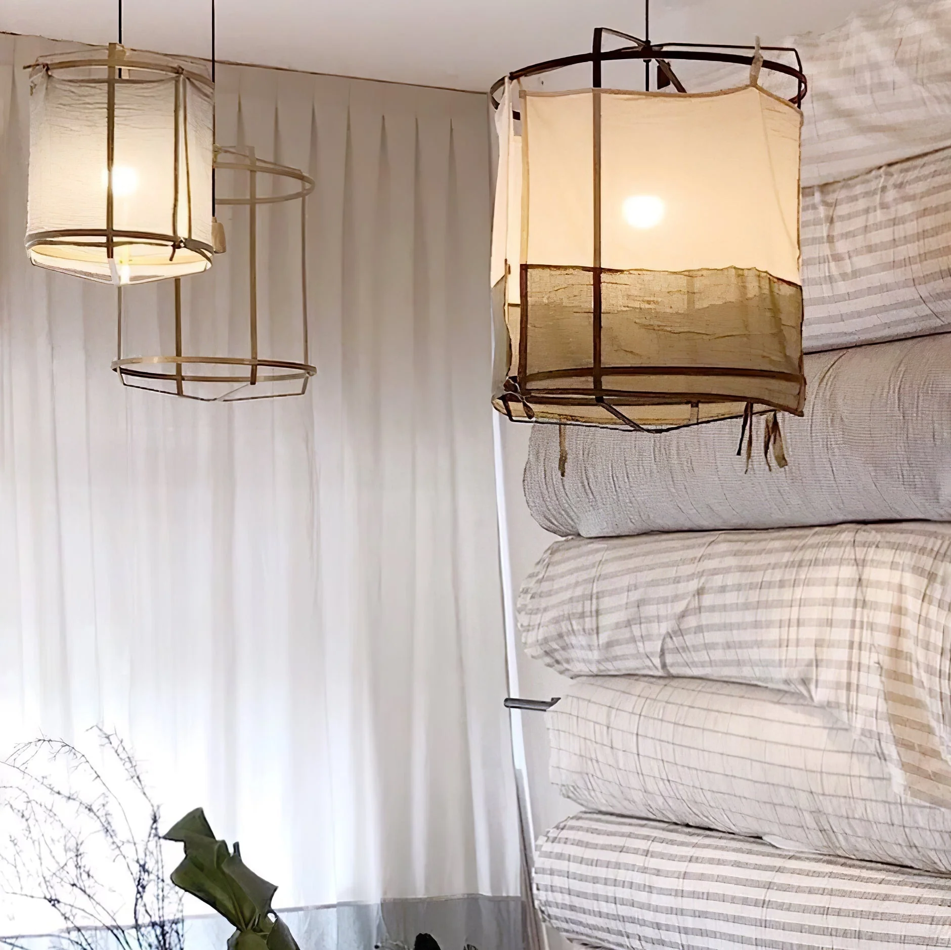 Lustra Pendant Lamp Bamboo Shade for Living Room - Image 73