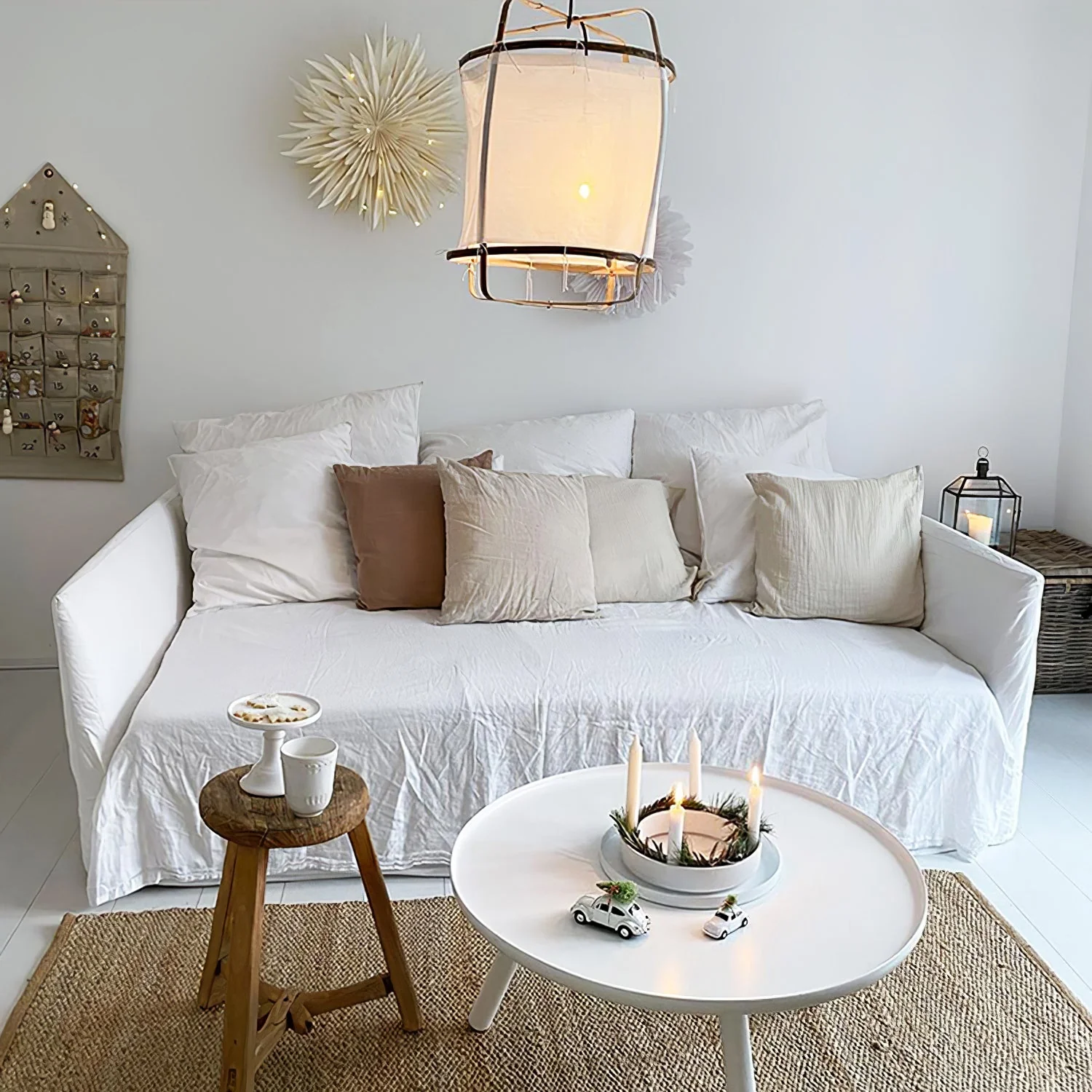 Lustra Pendant Lamp Bamboo Shade for Living Room - Image 77