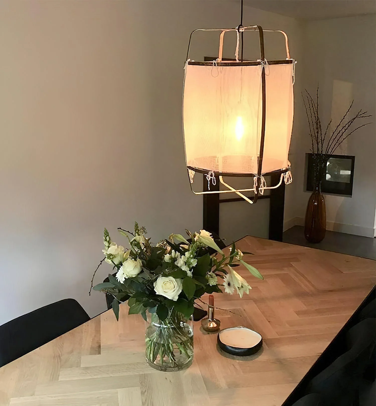 Lustra Pendant Lamp Bamboo Shade for Living Room - Image 92
