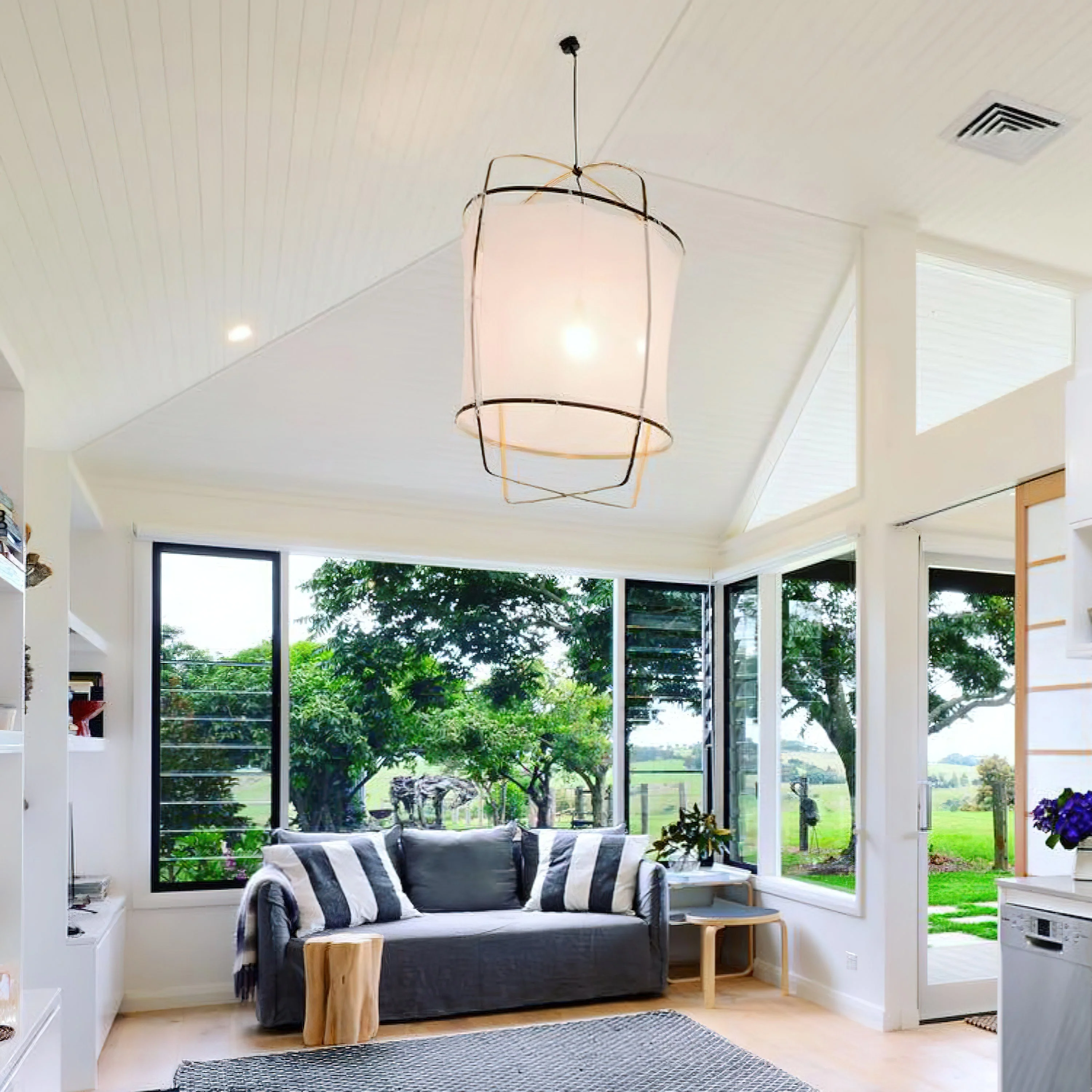 Lustra Pendant Lamp Bamboo Shade for Living Room - Image 96