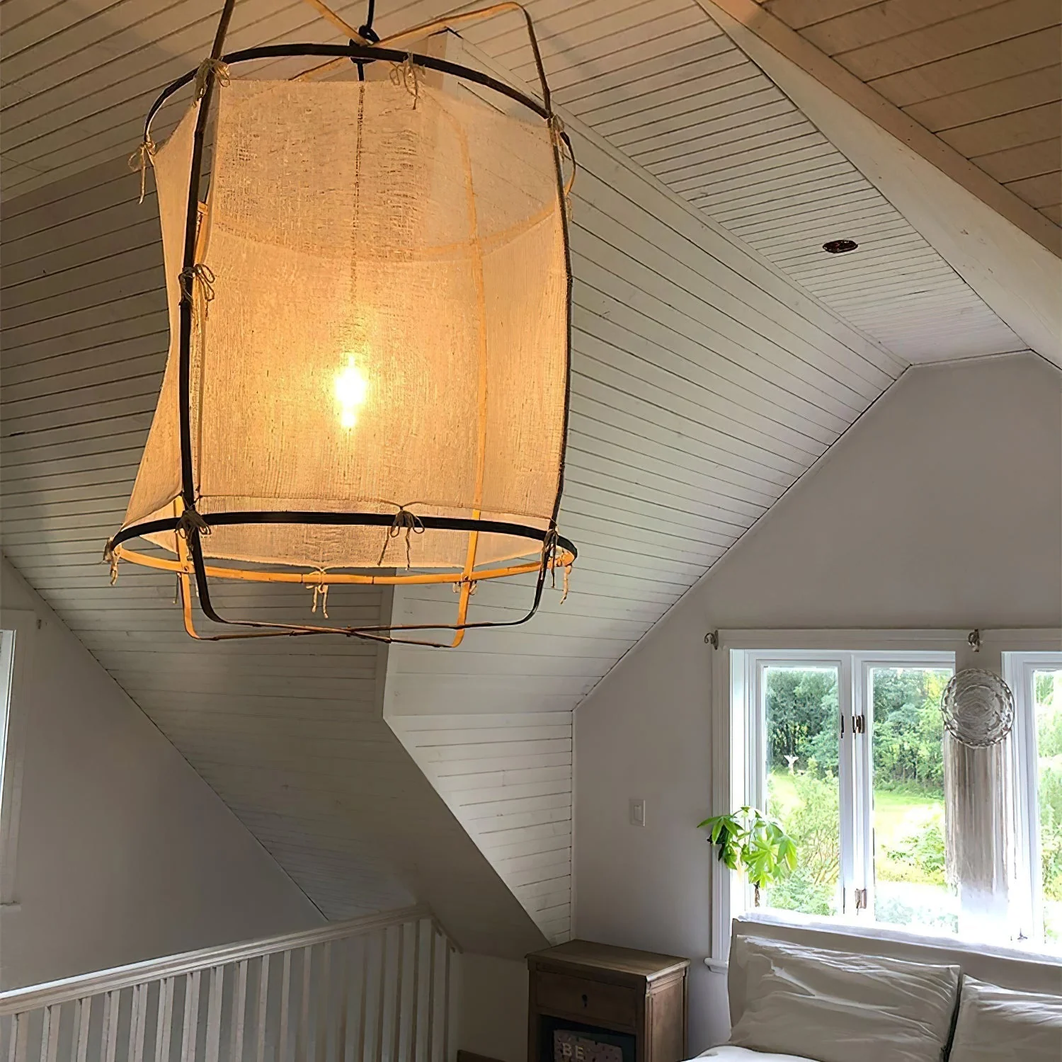 Lustra Pendant Lamp Bamboo Shade for Living Room - Image 99