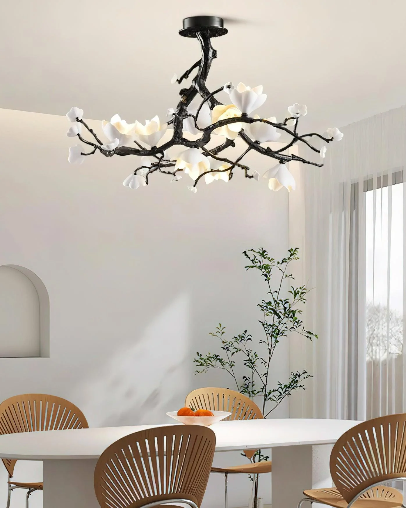 Lustra Pendant Lamp Black Copper Tree Wild Fruits - Image 3