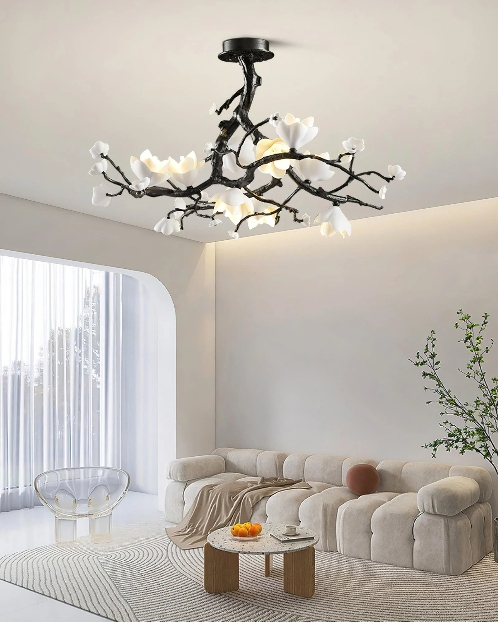Lustra Pendant Lamp Black Copper Tree Wild Fruits - Image 4