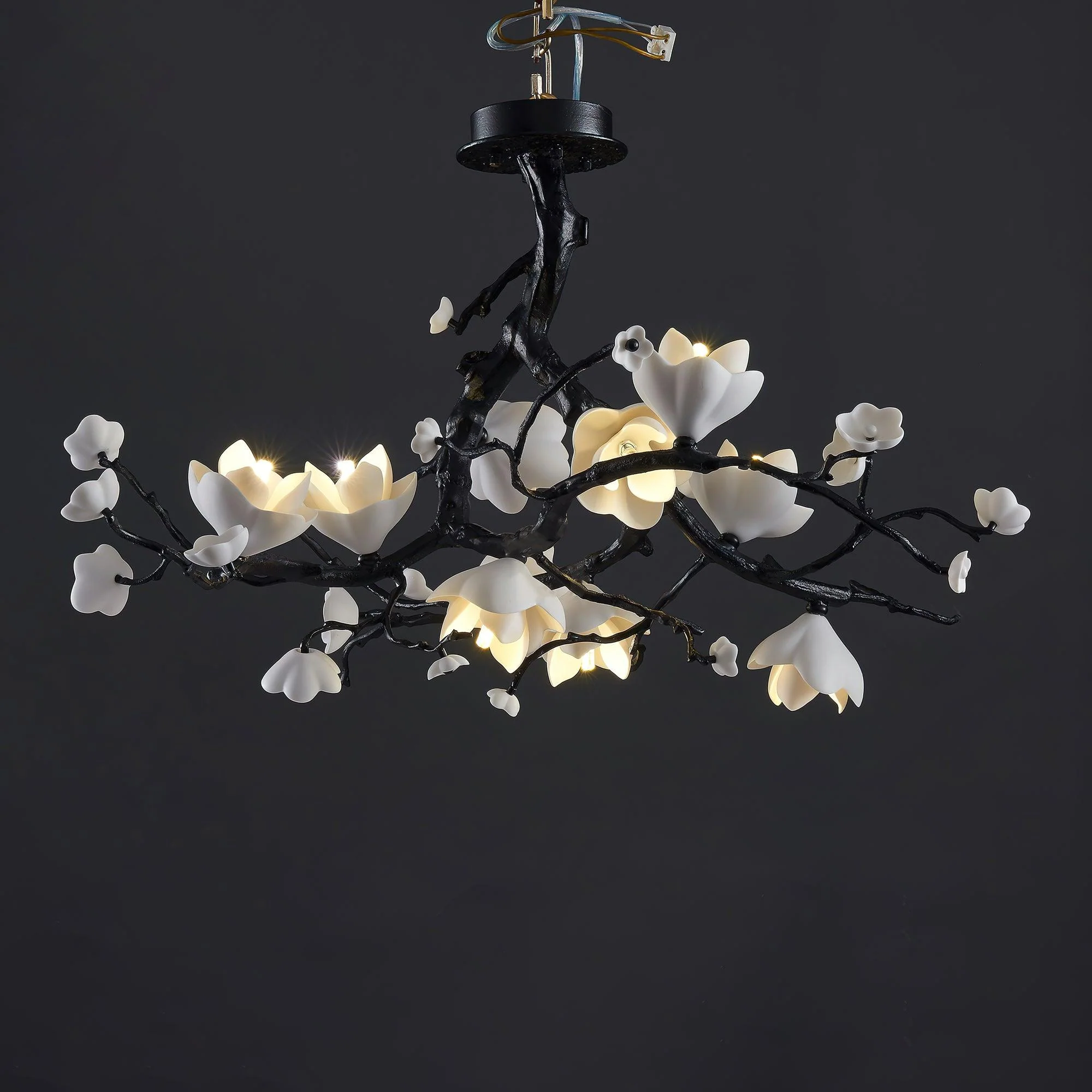 Lustra Pendant Lamp Black Copper Tree Wild Fruits - Image 8