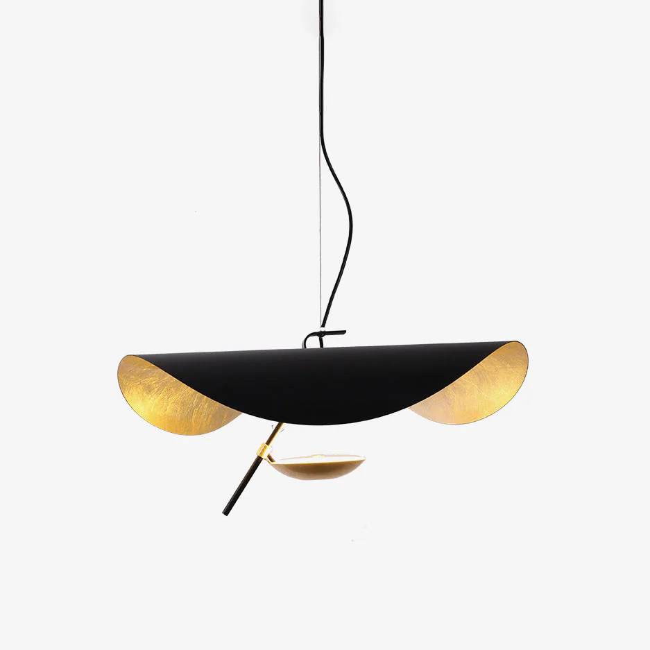 Lustra Pendant Lamp Black Gold Curved Shade