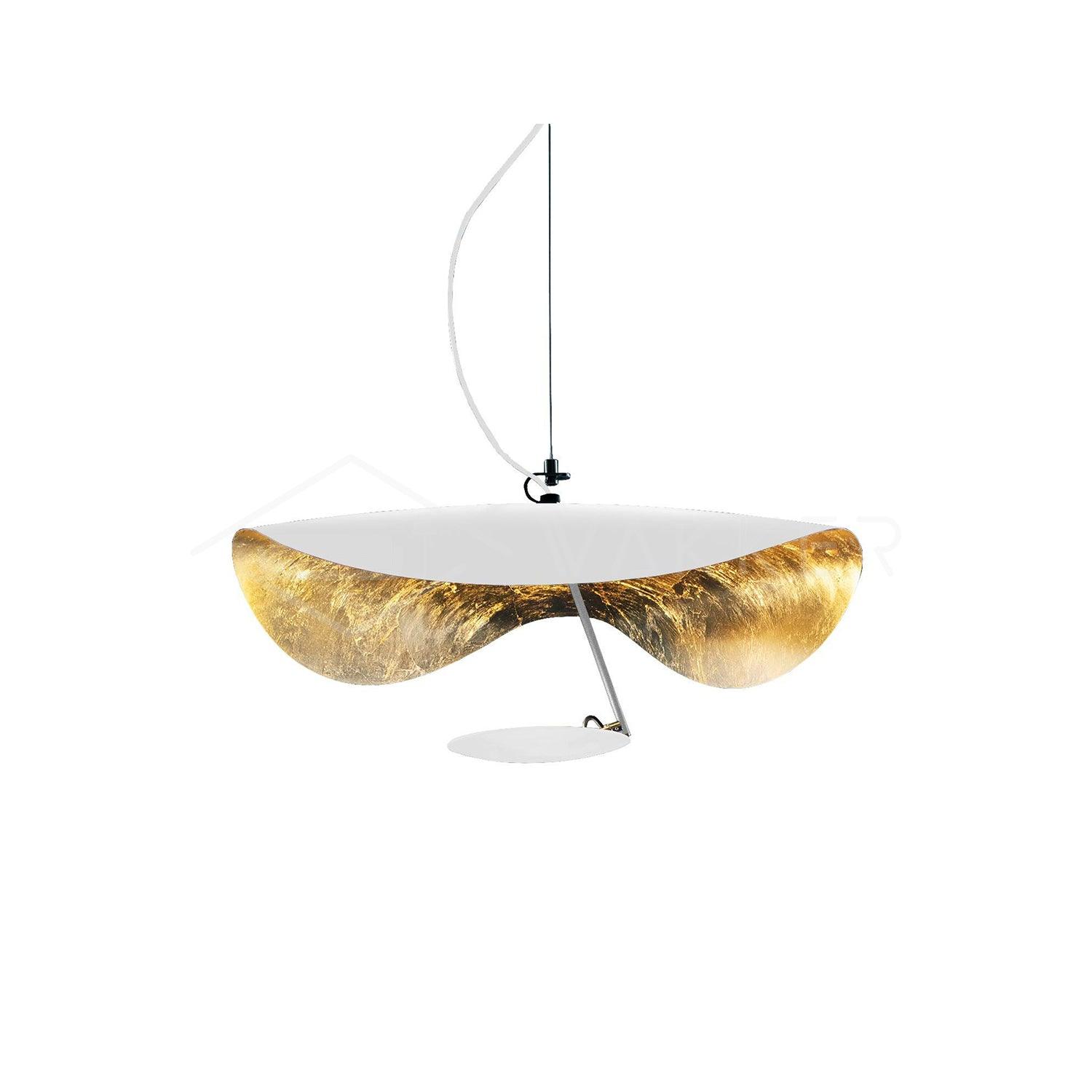 Lustra Pendant Lamp Black Gold Curved Shade - Image 104