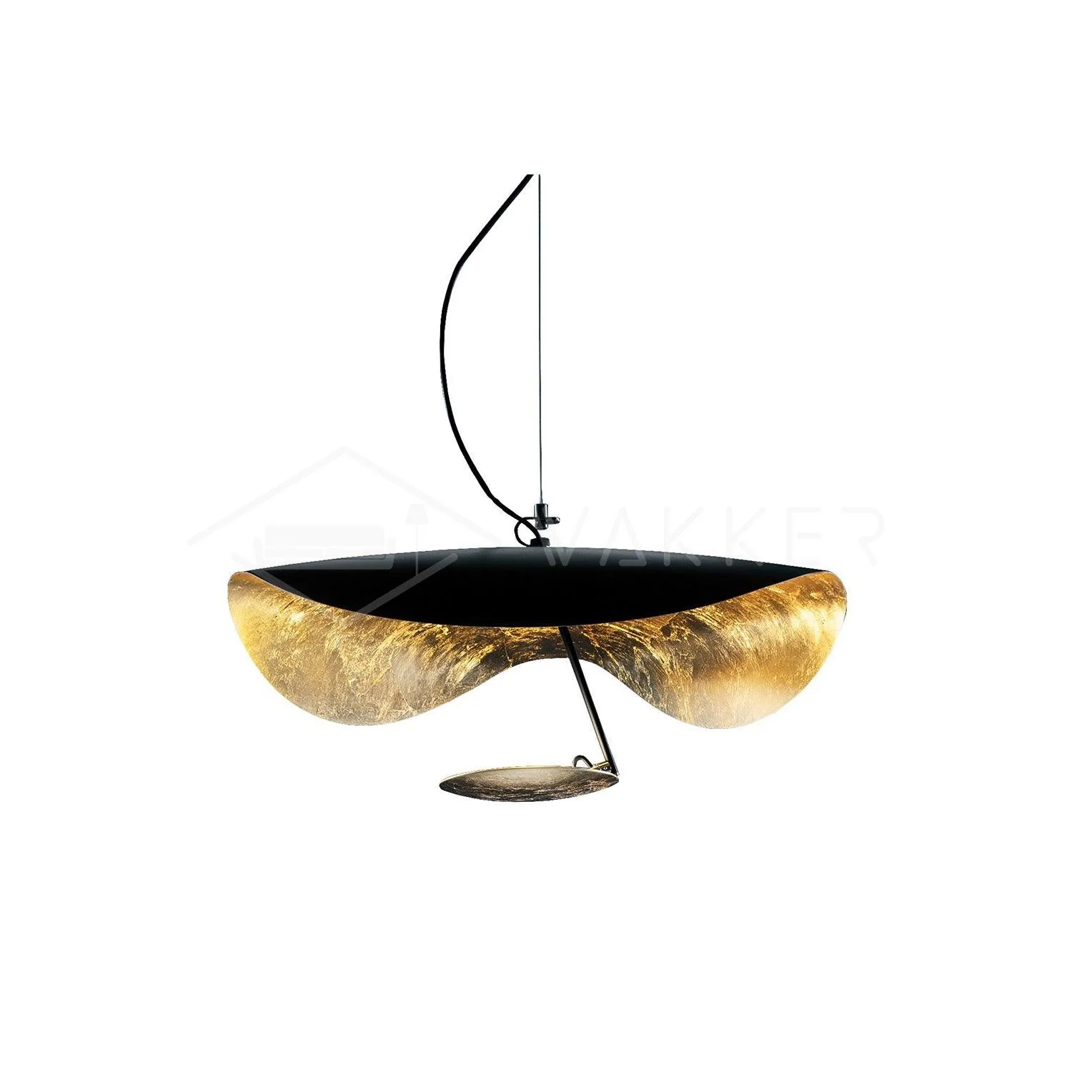 Lustra Pendant Lamp Black Gold Curved Shade - Image 105