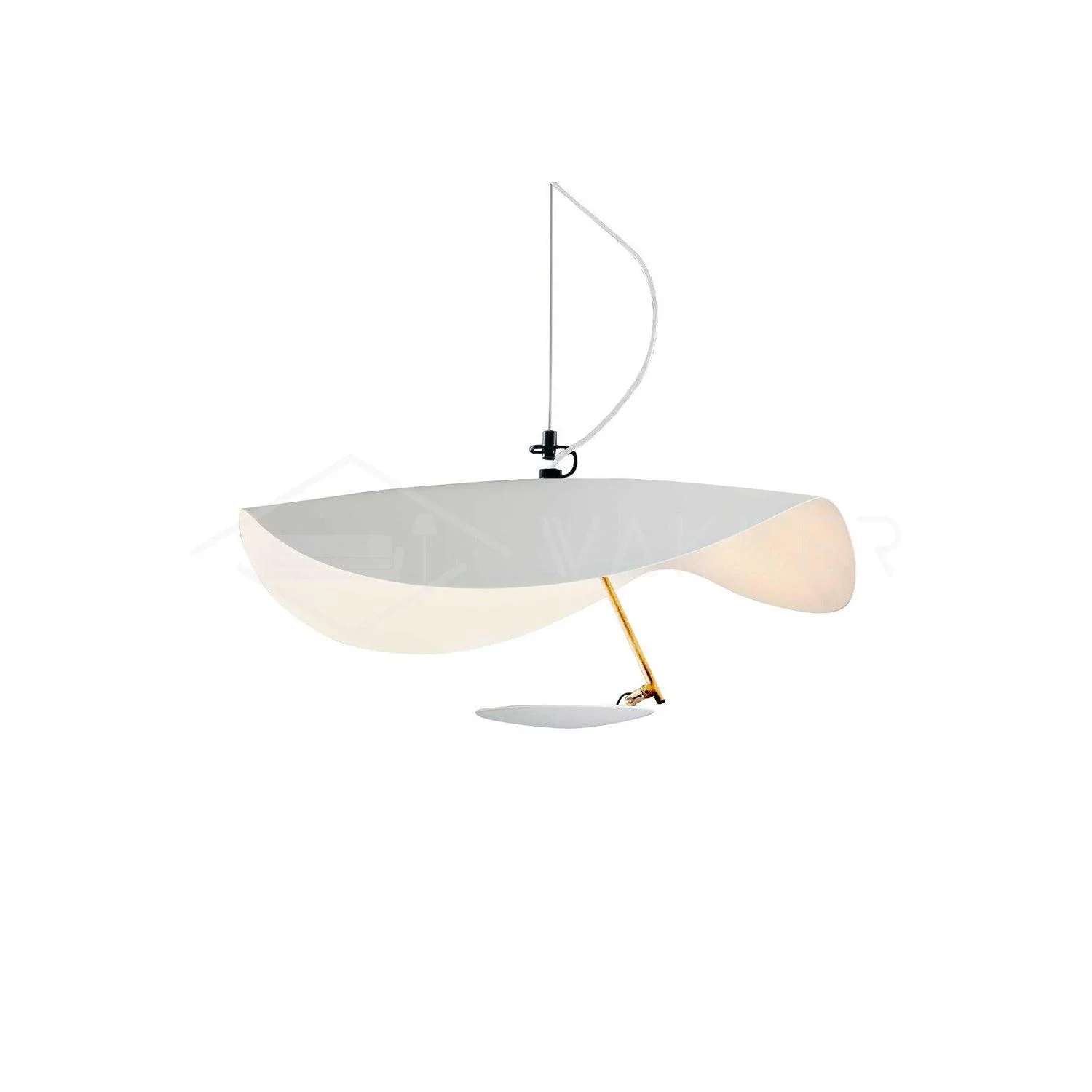 Lustra Pendant Lamp Black Gold Curved Shade - Image 106