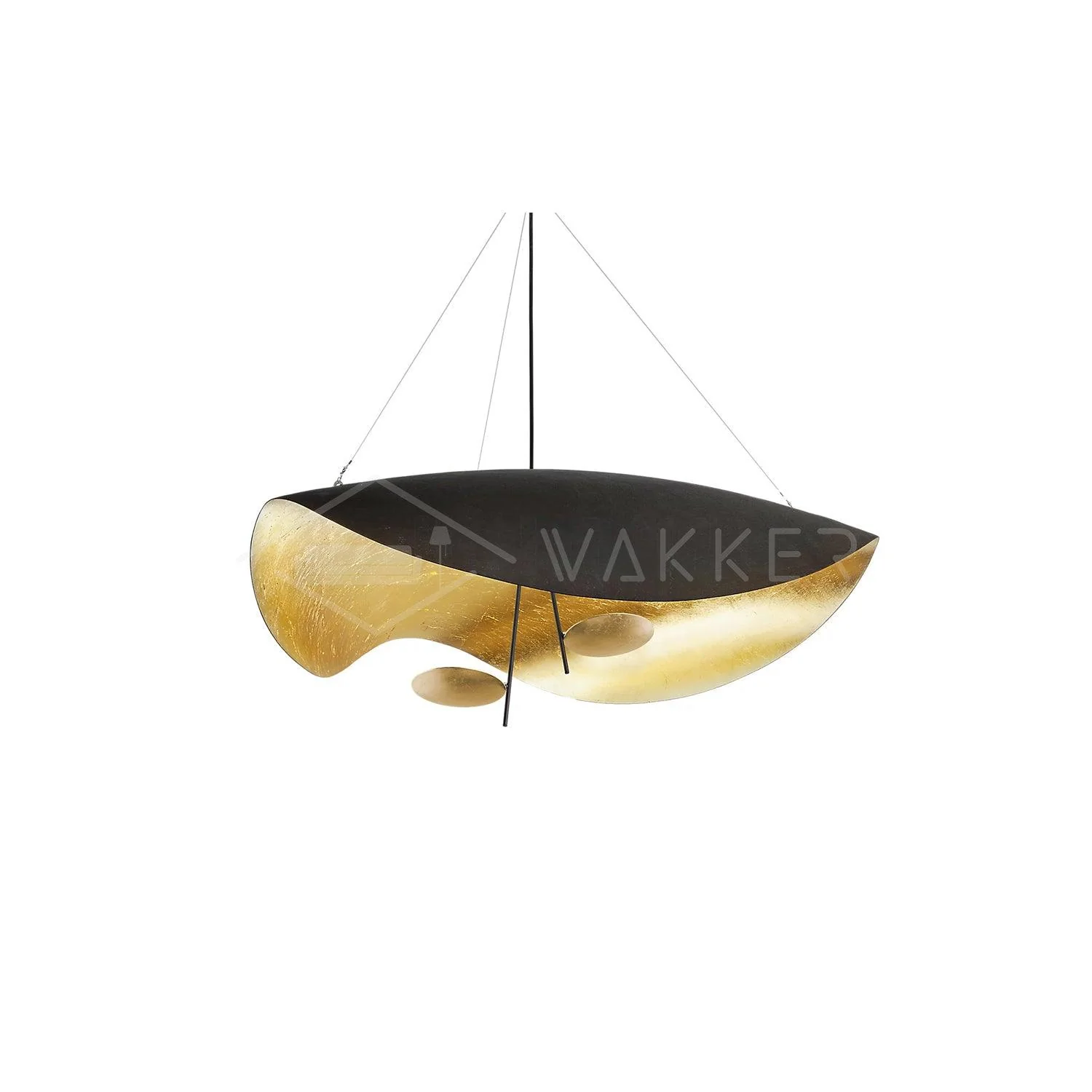 Lustra Pendant Lamp Black Gold Curved Shade - Image 112