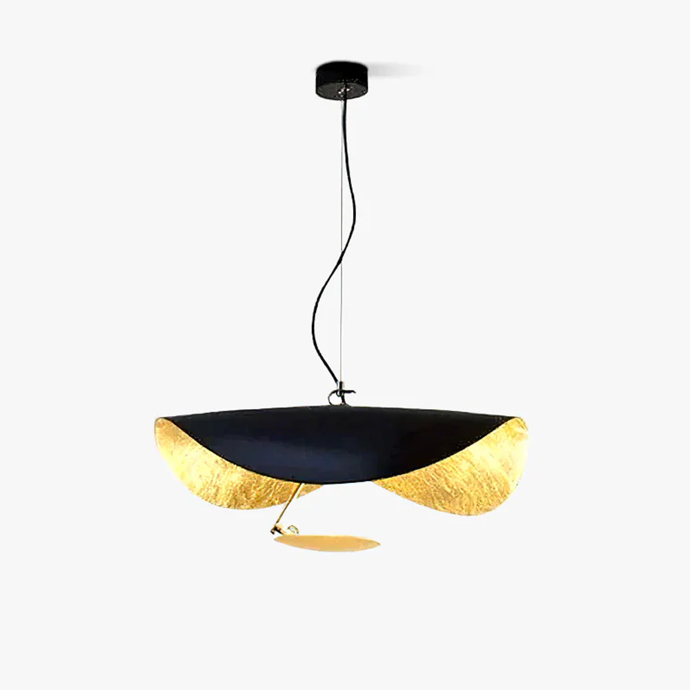 Lustra Pendant Lamp Black Gold Curved Shade - Image 114