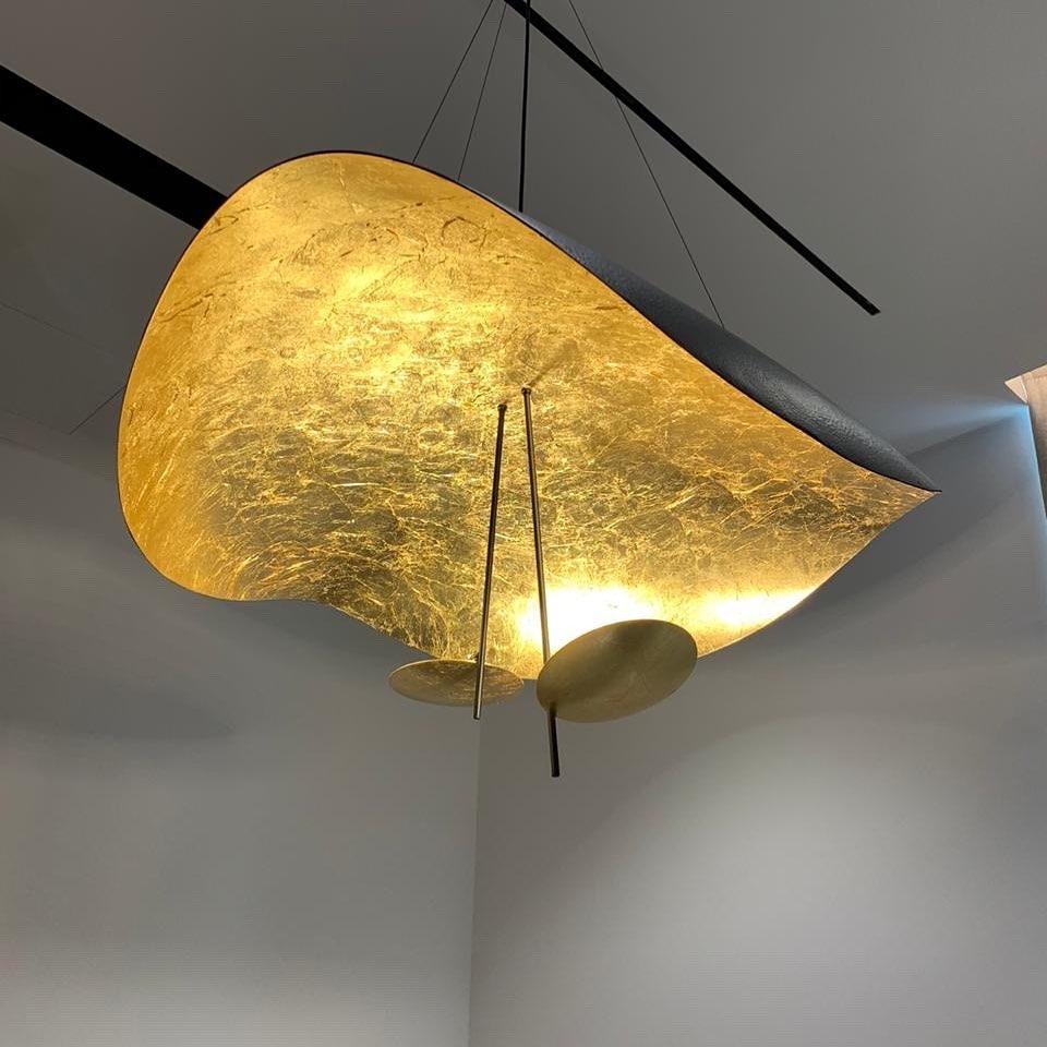 Lustra Pendant Lamp Black Gold Curved Shade - Image 121
