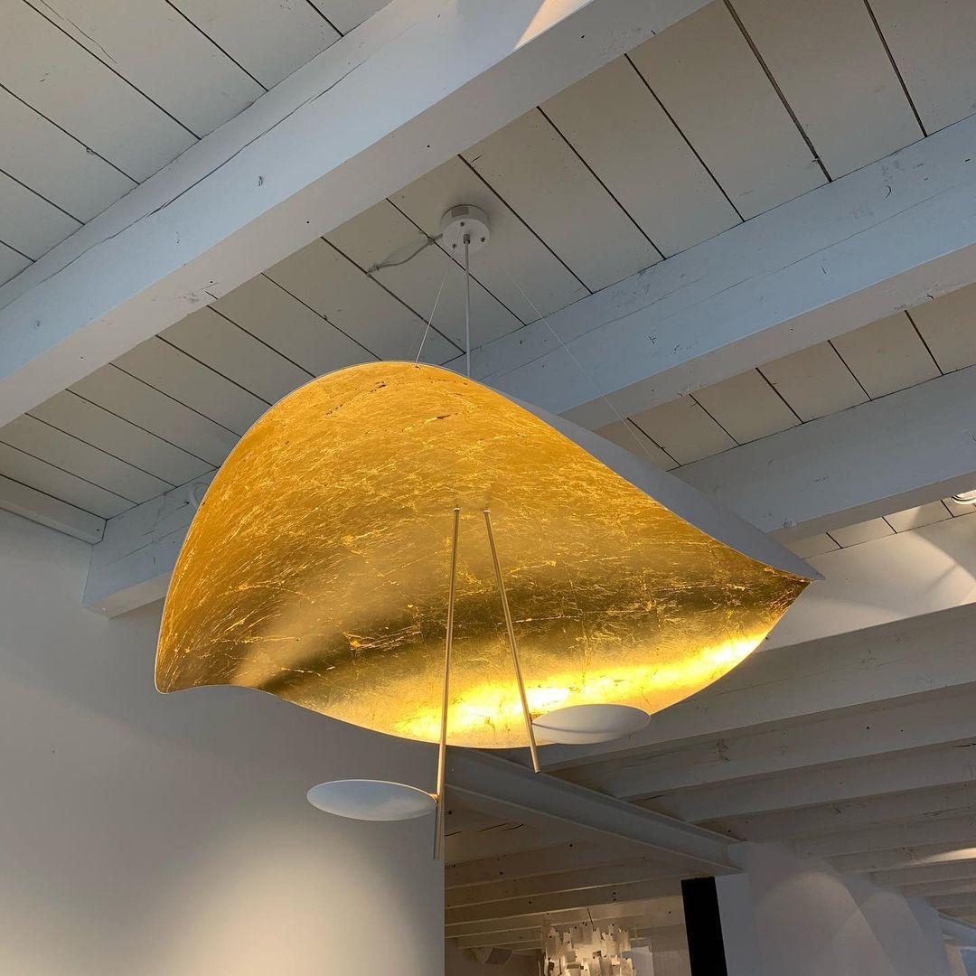 Lustra Pendant Lamp Black Gold Curved Shade - Image 129