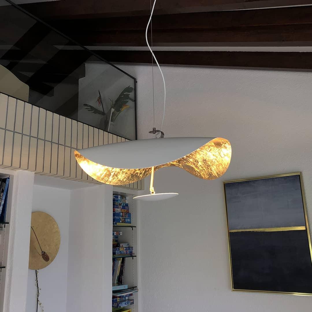 Lustra Pendant Lamp Black Gold Curved Shade - Image 133