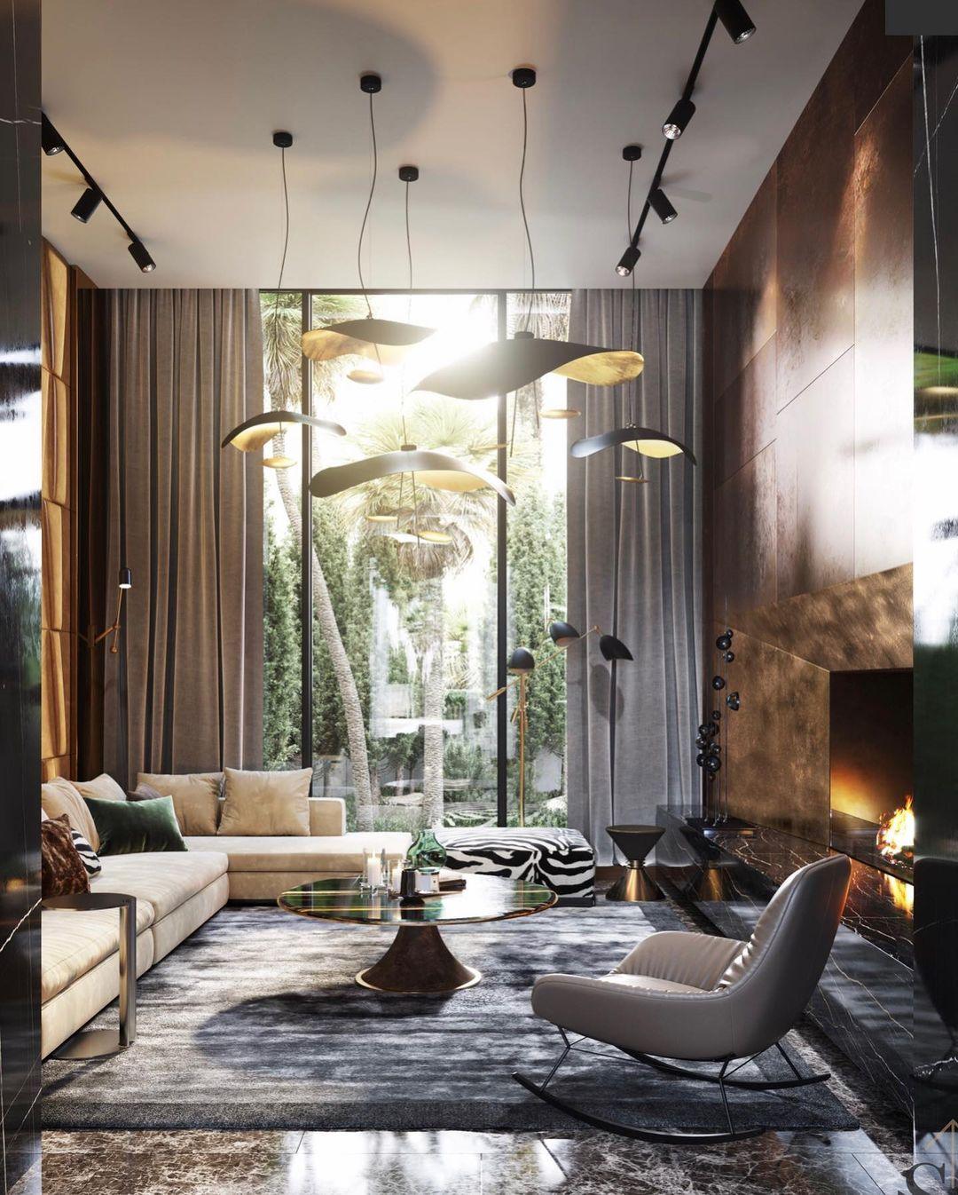 Lustra Pendant Lamp Black Gold Curved Shade - Image 135