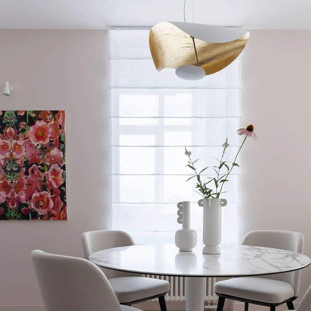 Lustra Pendant Lamp Black Gold Curved Shade - Image 142