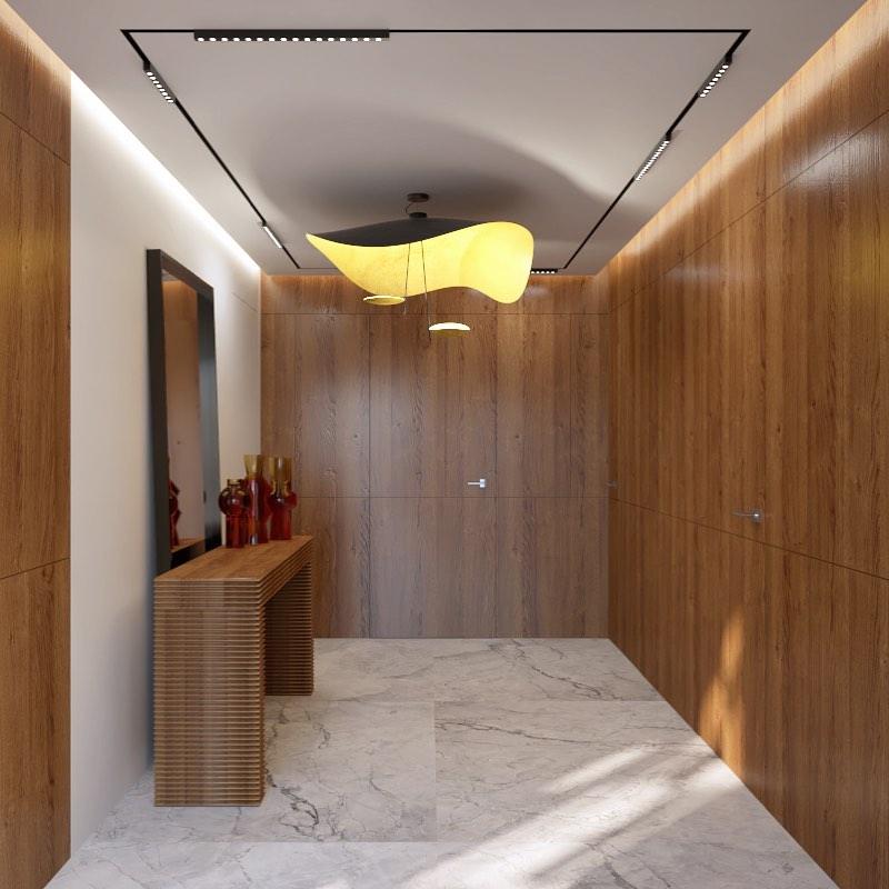Lustra Pendant Lamp Black Gold Curved Shade - Image 15