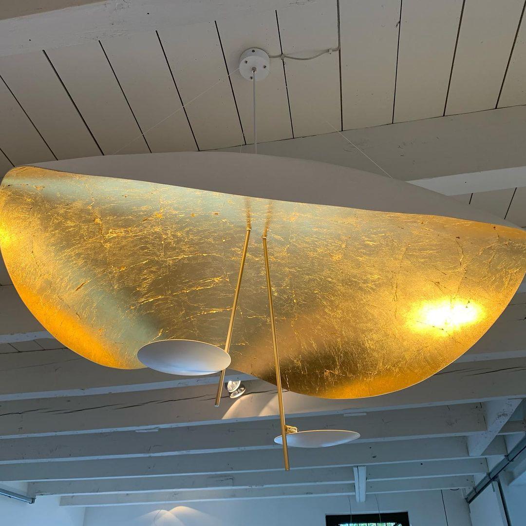 Lustra Pendant Lamp Black Gold Curved Shade - Image 17