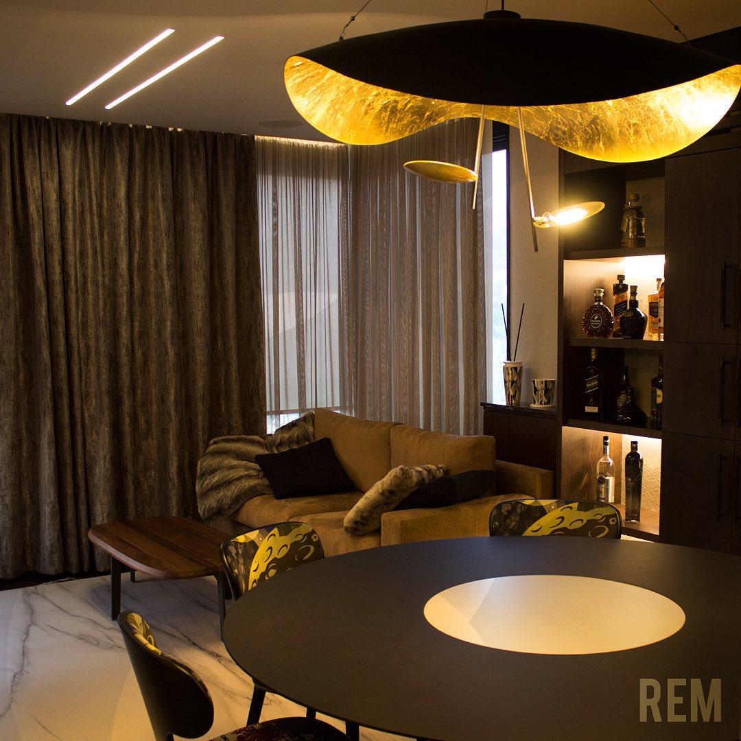 Lustra Pendant Lamp Black Gold Curved Shade - Image 19