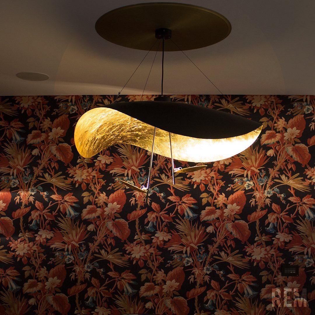 Lustra Pendant Lamp Black Gold Curved Shade - Image 20
