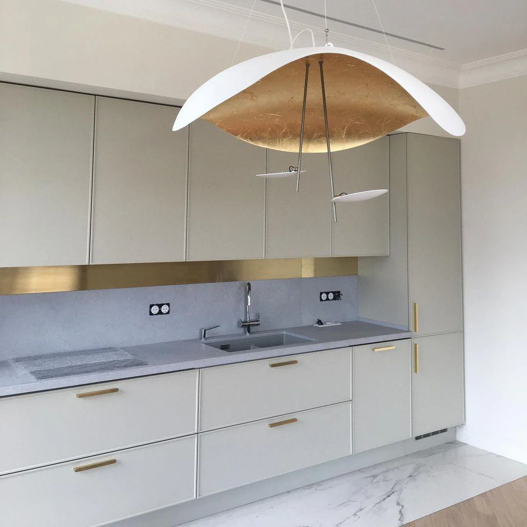 Lustra Pendant Lamp Black Gold Curved Shade - Image 21