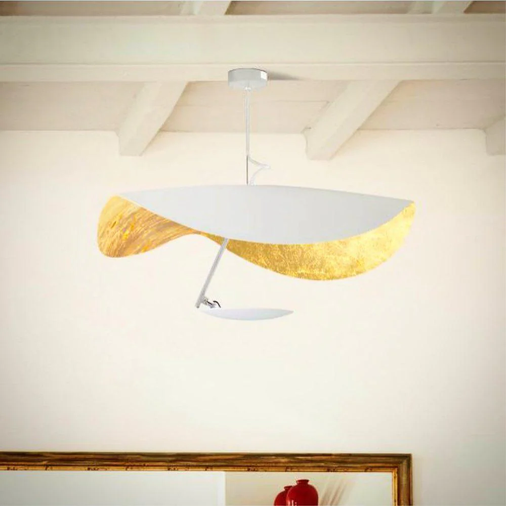 Lustra Pendant Lamp Black Gold Curved Shade - Image 23