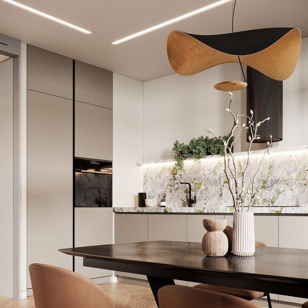 Lustra Pendant Lamp Black Gold Curved Shade - Image 33