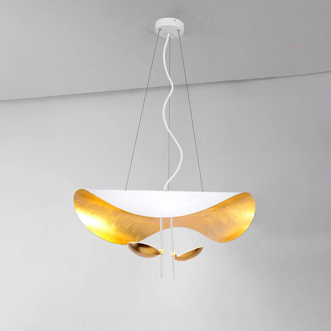 Lustra Pendant Lamp Black Gold Curved Shade - Image 41