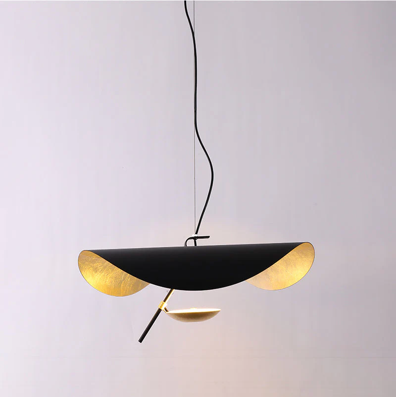 Lustra Pendant Lamp Black Gold Curved Shade - Image 49