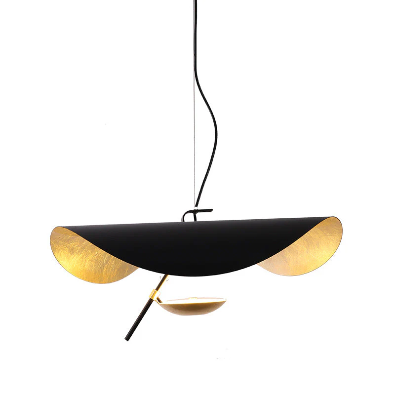 Lustra Pendant Lamp Black Gold Curved Shade - Image 52