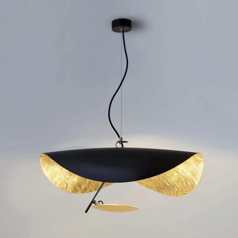 Lustra Pendant Lamp Black Gold Curved Shade - Image 53