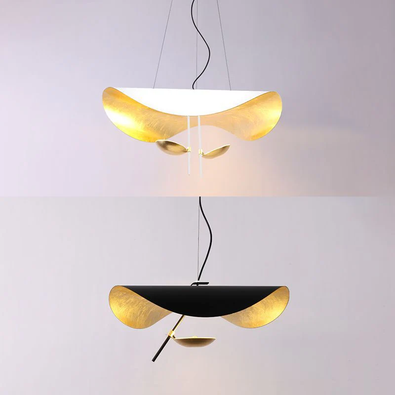 Lustra Pendant Lamp Black Gold Curved Shade - Image 60