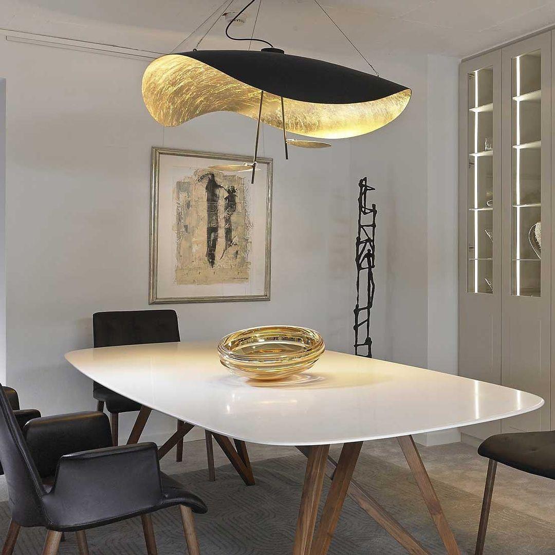Lustra Pendant Lamp Black Gold Curved Shade - Image 64