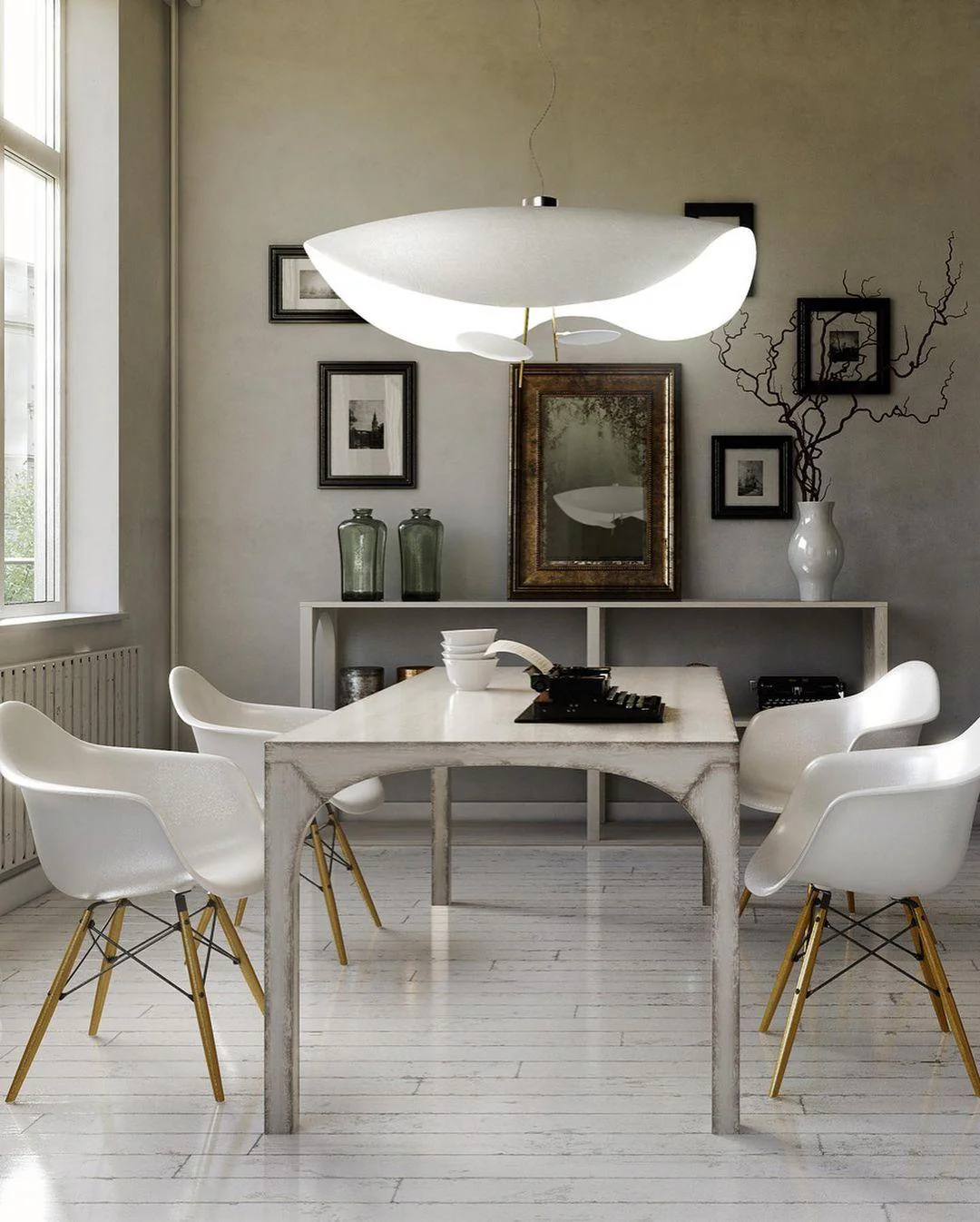 Lustra Pendant Lamp Black Gold Curved Shade - Image 7
