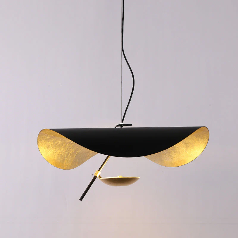 Lustra Pendant Lamp Black Gold Curved Shade - Image 81