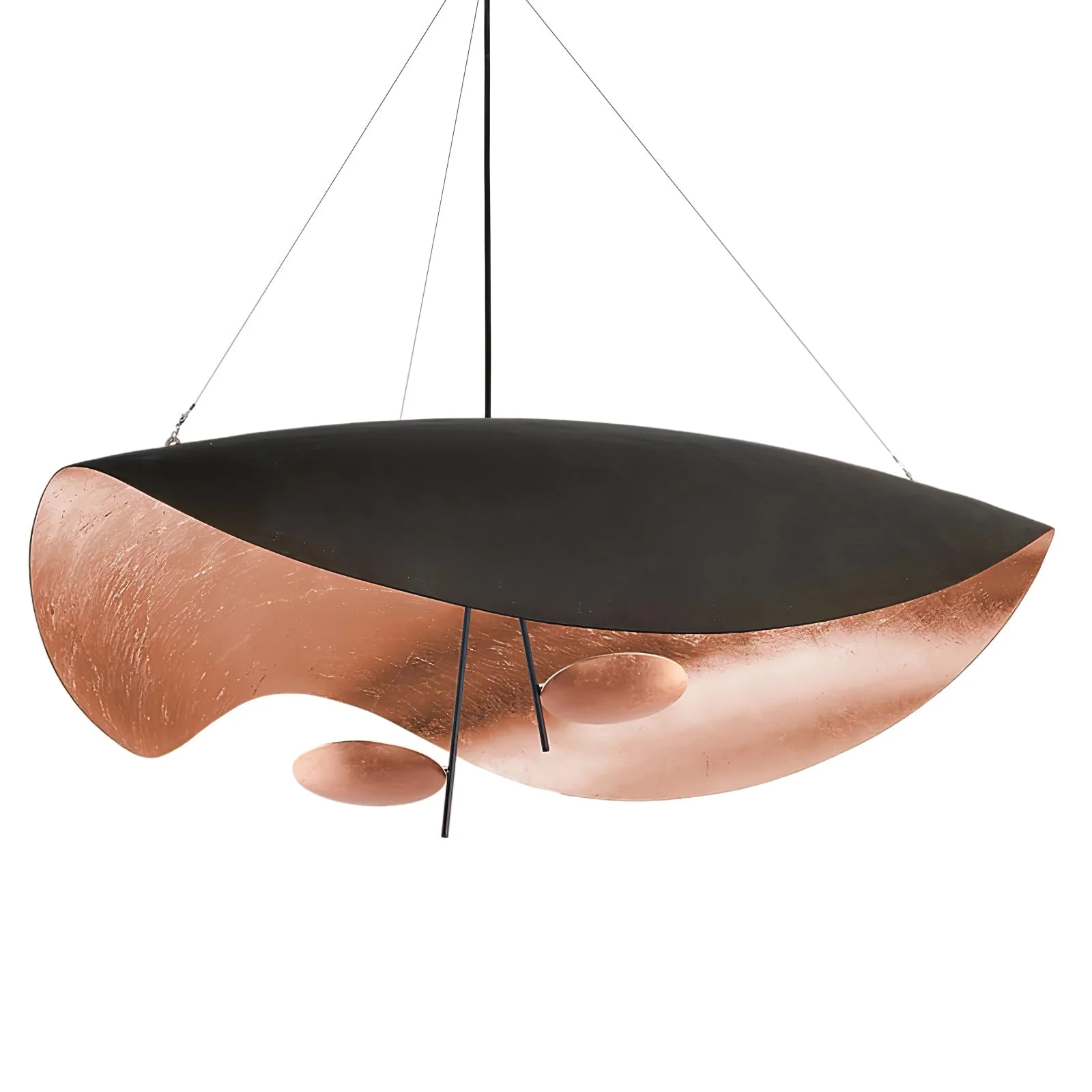 Lustra Pendant Lamp Black Gold Curved Shade - Image 82