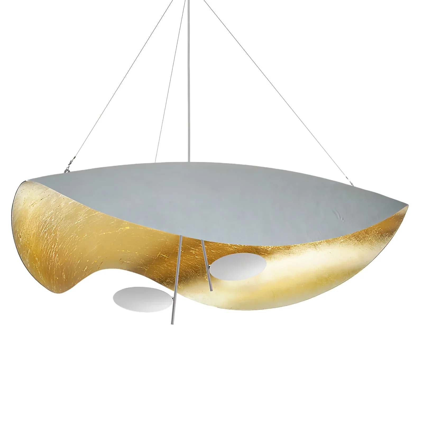Lustra Pendant Lamp Black Gold Curved Shade - Image 83