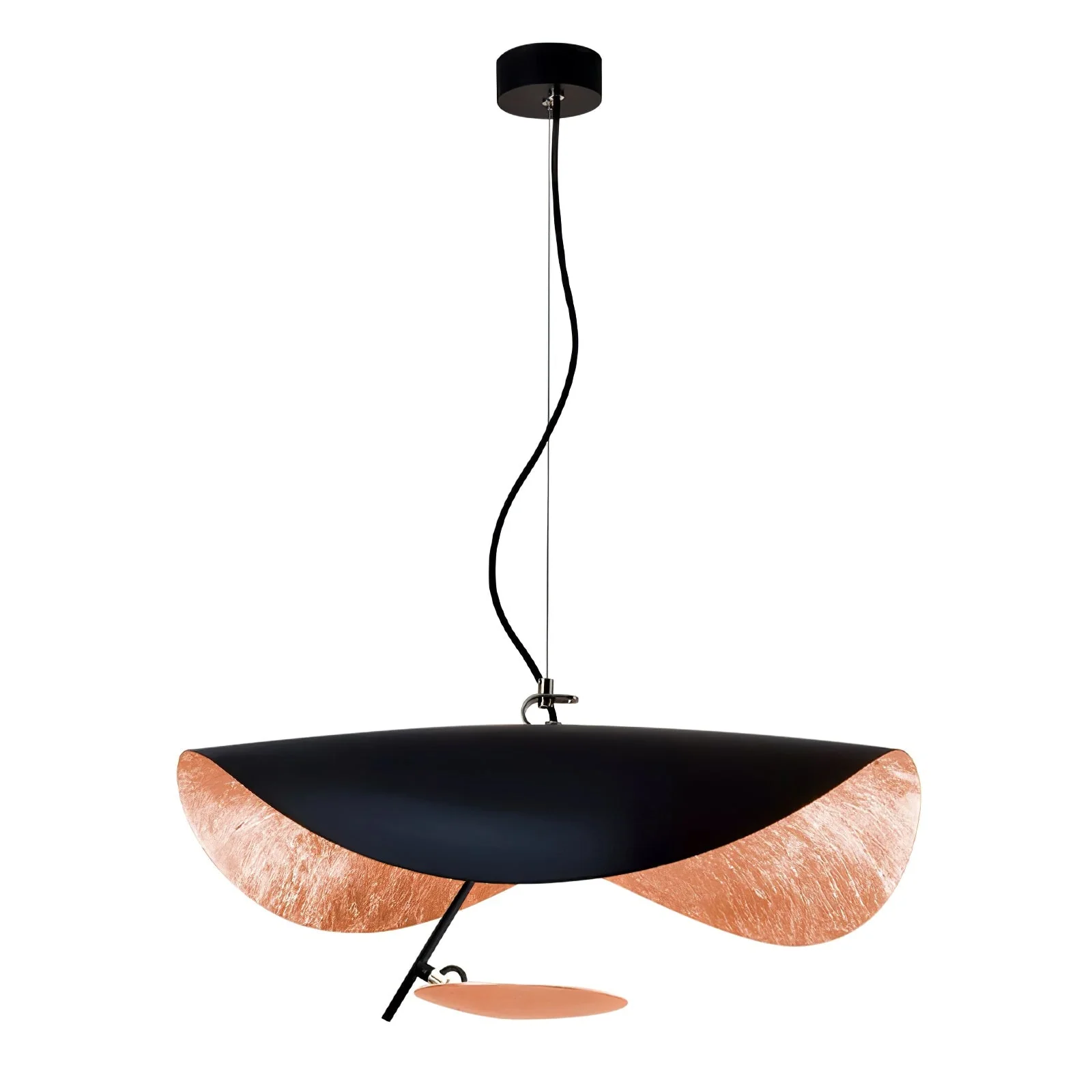 Lustra Pendant Lamp Black Gold Curved Shade - Image 84
